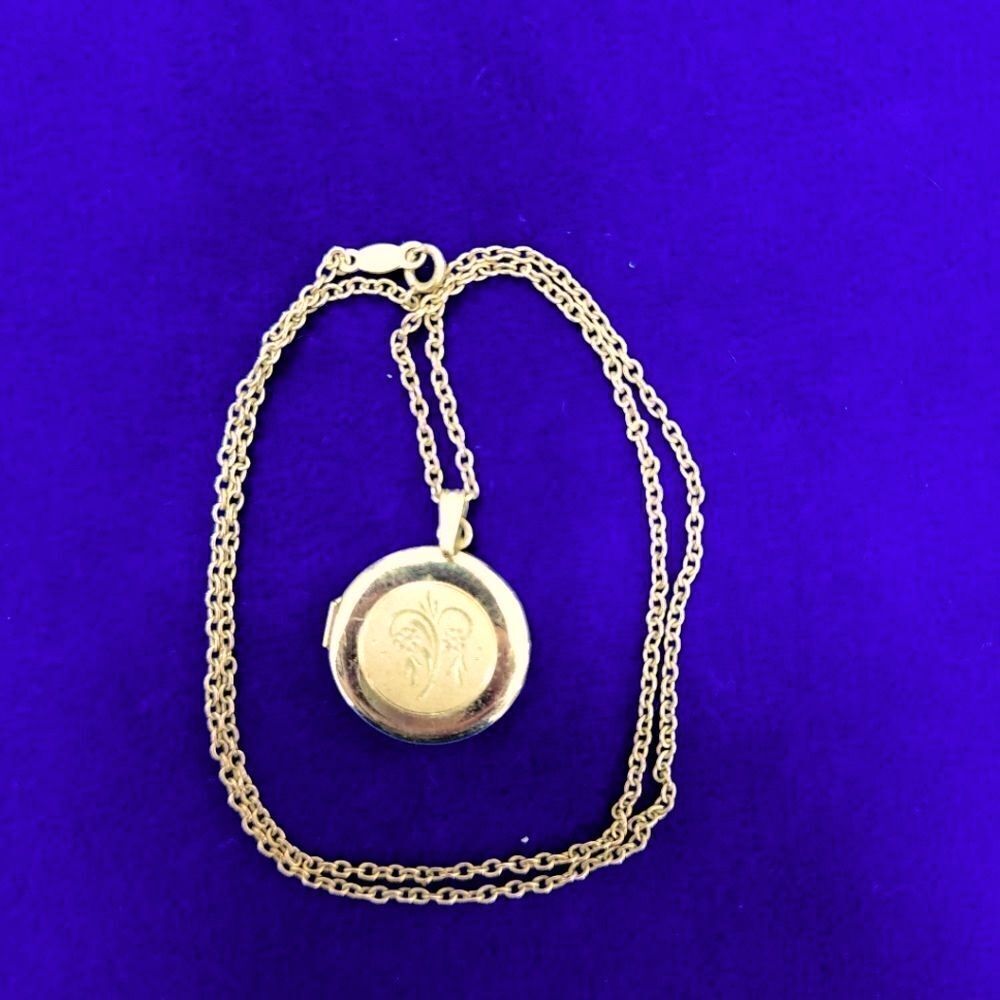 Vintage BAB Gold-filled Locket Pendant & Necklace 17.5"